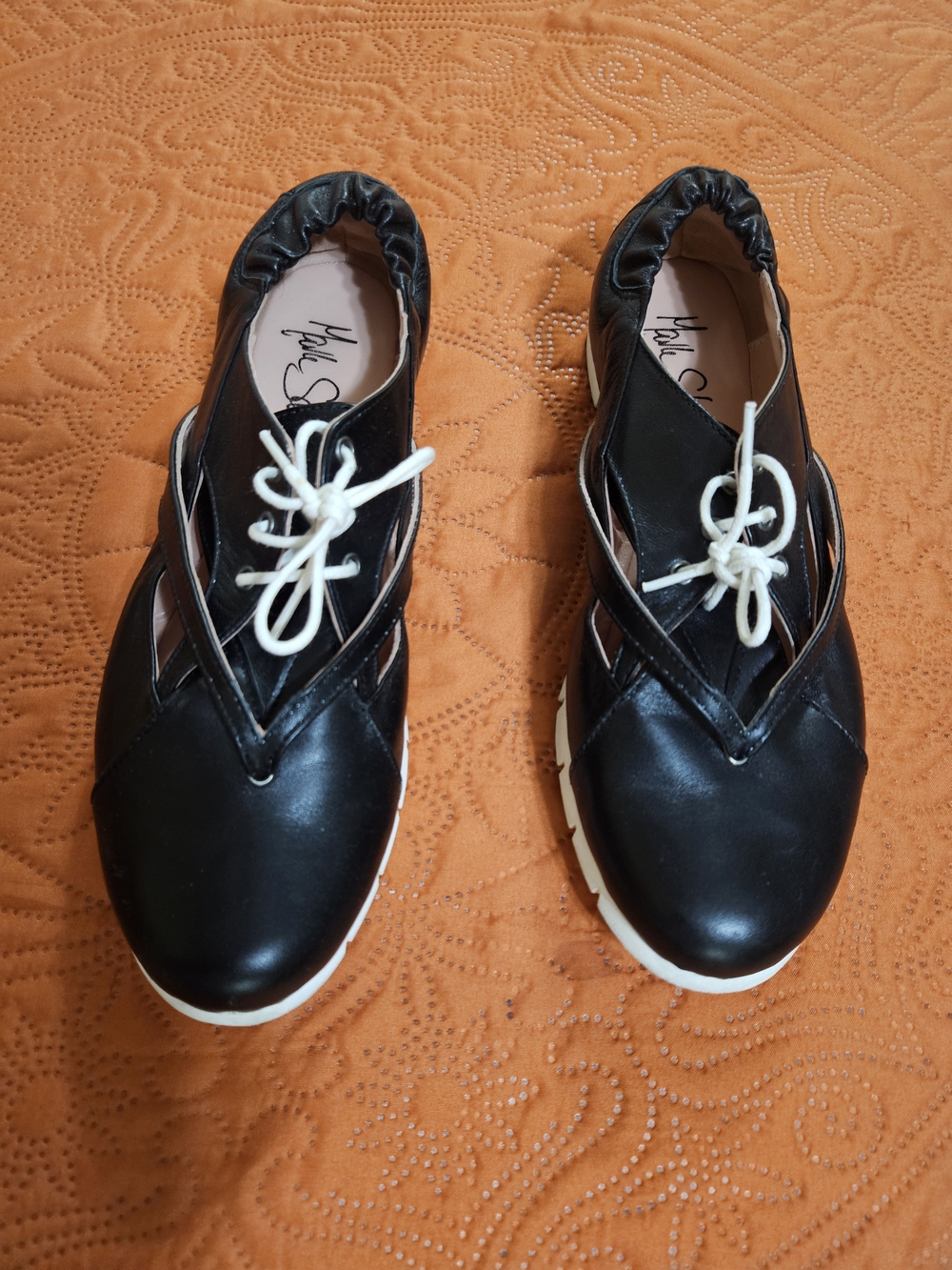 Mark Schwartz MOON Black Women’s Casual Lace-Up Flats Sneakers ITALY
